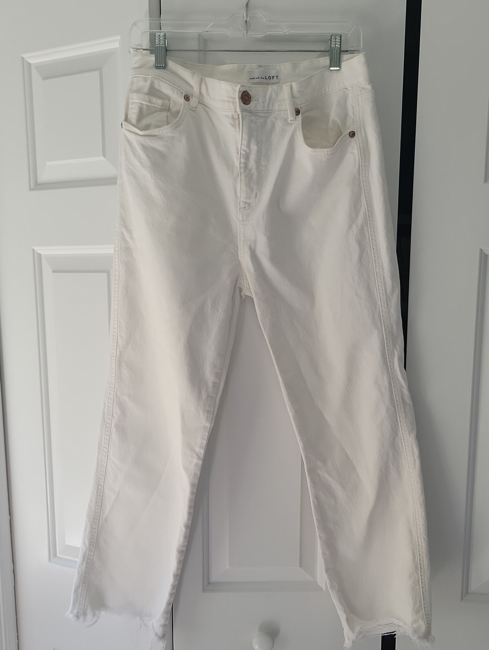 LOFT White Straight Leg Jeans